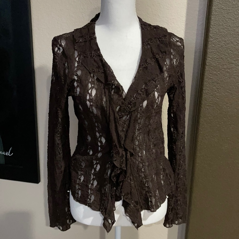 J Jill long sleeve lace top